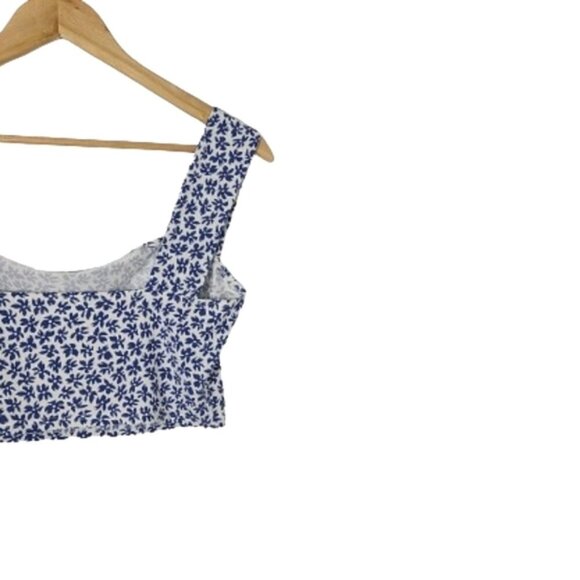 NWOT Reformation Rika Blue Floral Bombay Knit Top Women's Size L - Picture 8 of 14